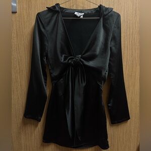 Princess Polly Black Satin Mini Dress